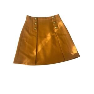 J.Crew Mustard Gold Wool A-Line Skirt - Size 8 - Button Front - FA16